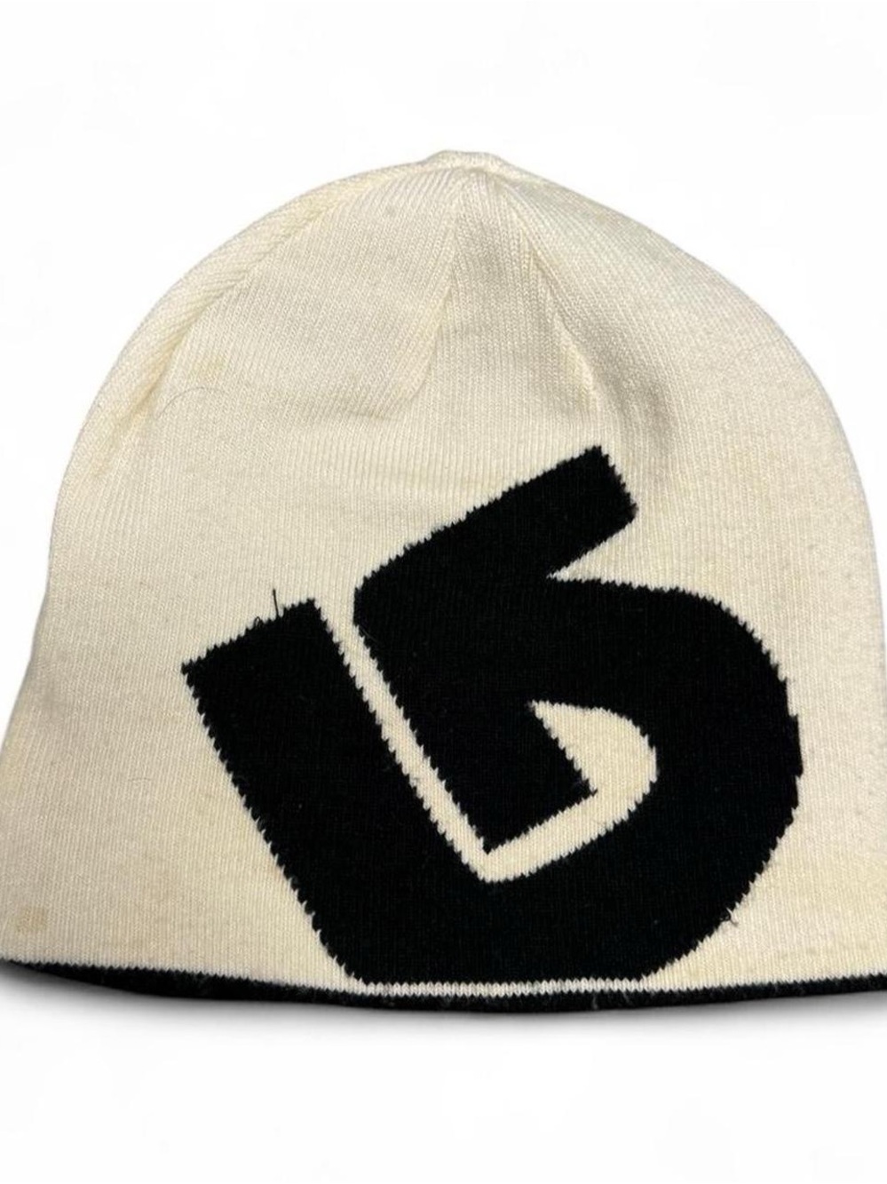 Burton Cream and Black Kids Logo Beanie